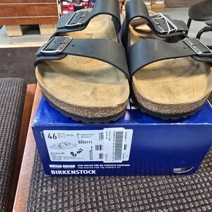 Birkenstock Arizona Sandals in Black and Tan